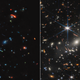 MIRI (left) and NIRCam (right) images of the SMACS 0723 deep field show how the two instruments image space differently.